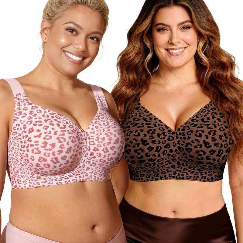 No Underwire Comfort Bra Leopard Print